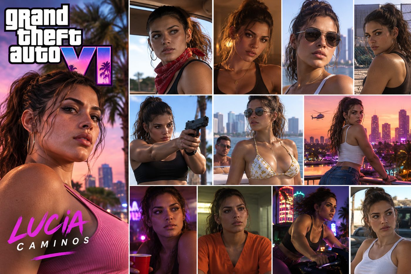 Lucia character portrait collage